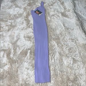 One shoulder lavender midi dress